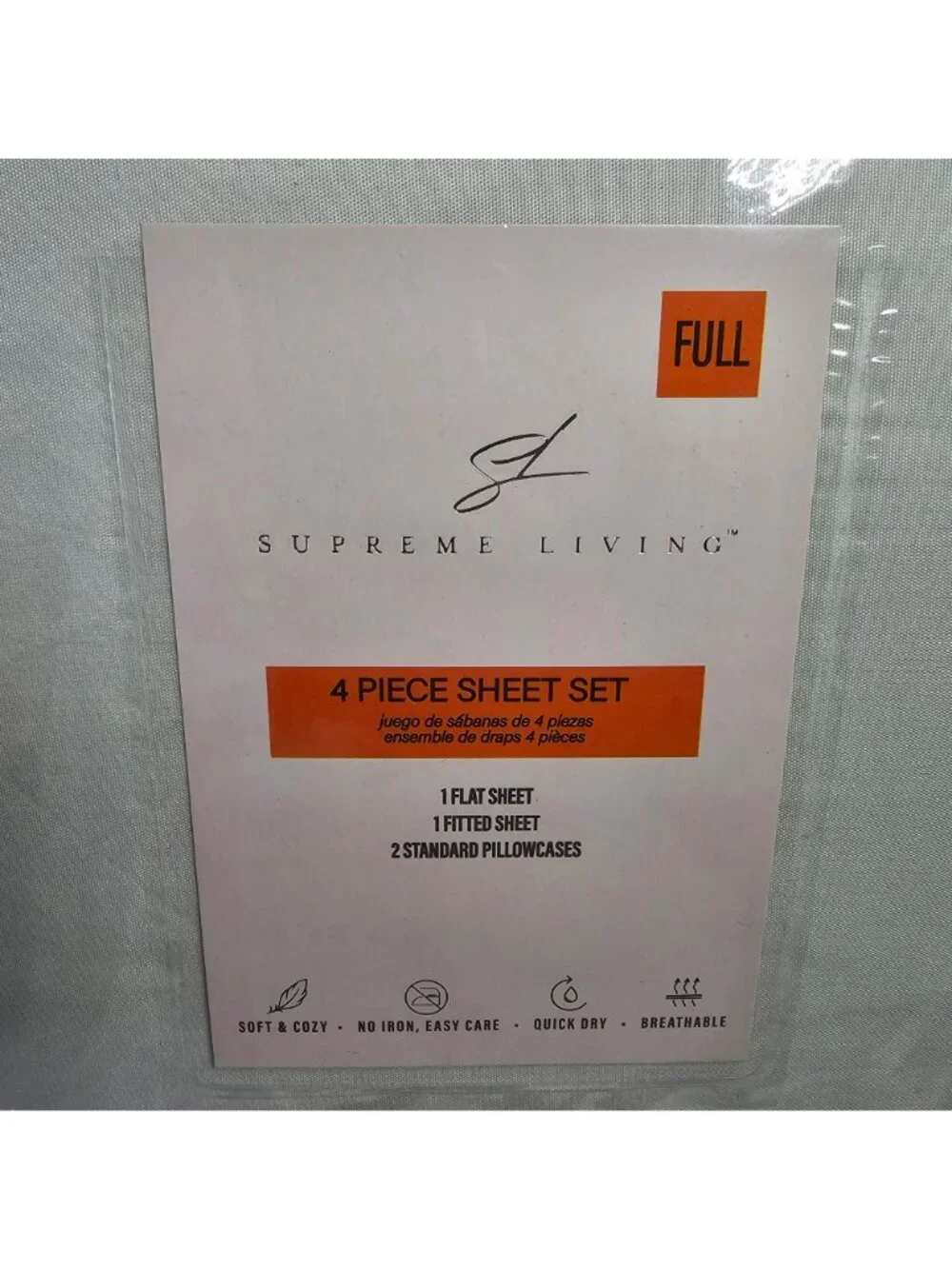 Supreme Living Full Size 4pc Microfiber Sheet Set NEW Mint Green